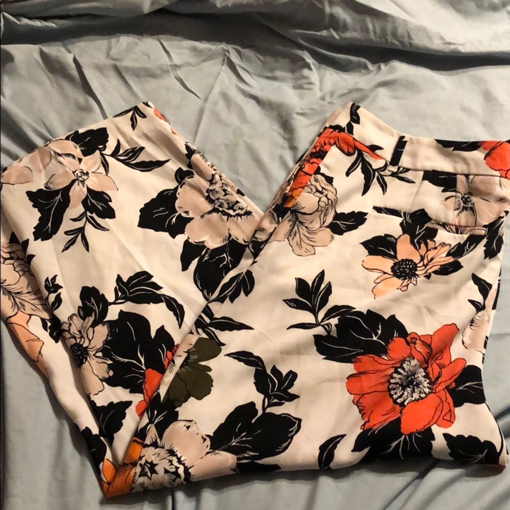 Ann Taylor Factory Floral Dress Pants size 14